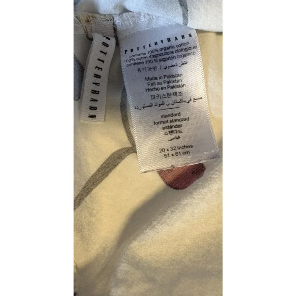 Pottery Barn Holiday Christmas String Lights Standard Size Pillow Cases Set Of 2